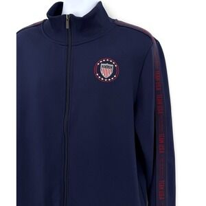 Team USA Olympic Jacket‎ Men's L Navy Full Zip Track Warmup